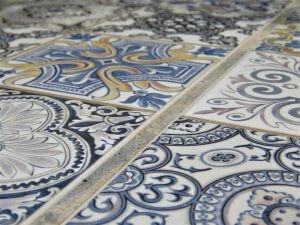 Blue and White Patterned Tile